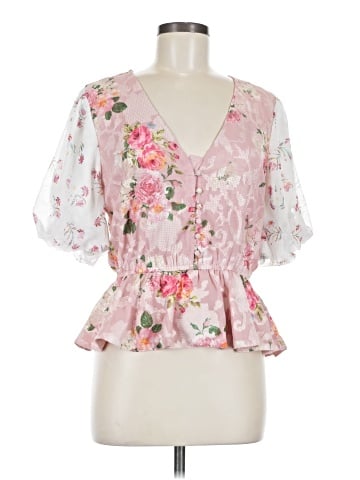 Hemant & Nandita Short Sleeve Blouse (view 1)
