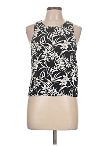 Madewell Crisscross-Back Sleeveless Top in Floral Cupro-Blend (view 1)