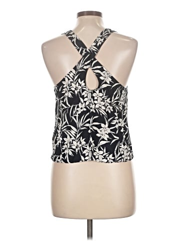 Madewell Crisscross-Back Sleeveless Top in Floral Cupro-Blend (view 2)