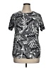 Studio Works 100% Cotton Silver Short Sleeve Top Size 1X - photo 1