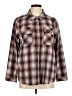 Democracy Plaid Brown Long Sleeve Blouse Size M - photo 1