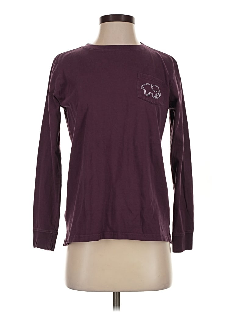 Pre-owned Ivory Ella Long Sleeve T-shirt In Burgundy