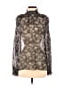 Michael Kors Collection Animal Print Gray Black Long Sleeve Blouse Size 4 - photo 1
