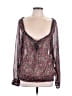 Decree 100% Polyester Purple Burgundy Long Sleeve Blouse Size L - photo 1