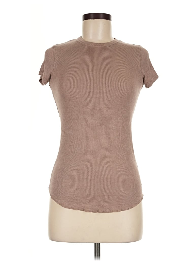 Pre-owned Zara Short Sleeve T-shirt In Brown