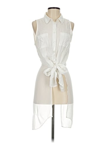 BCBGeneration Sleeveless Button-Down Shirt (view 1)