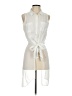 BCBGeneration Ivory Sleeveless Button-Down Shirt Size S - photo 1