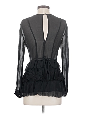 Bebe Long Sleeve Silk Top (view 2)