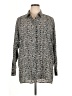 Nine West Houndstooth Silver Long Sleeve Button-Down Shirt Size XL - photo 1