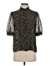 Calvin Klein 100% Polyester Animal Print Black Short Sleeve Blouse Size S - photo 1
