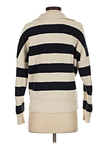 Madewell Waffle-Knit Henley Sweater in Stripe (view 2)
