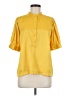 Ann Taylor 100% Polyester Yellow Short Sleeve Blouse Size M - photo 1