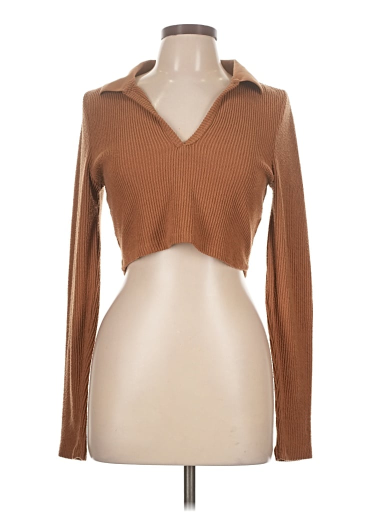 Pre-owned Wild Fable Long Sleeve T-shirt In Brown