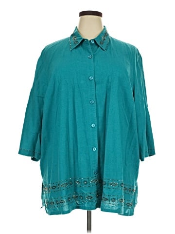 Maggie Barnes 3/4 Sleeve Button-Down Shirt (view 1)