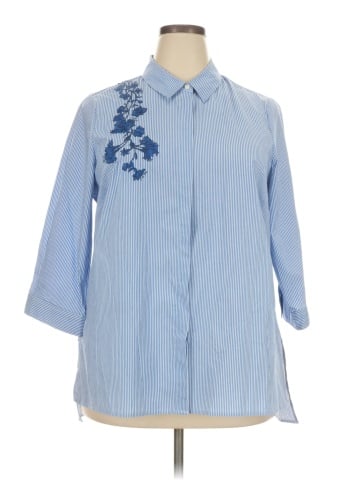 Hannah 3/4 Sleeve Button-Down Shirt (view 1)