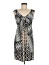 London Times Graphic Silver Cocktail Dress Size 6 - photo 1