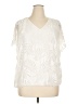 Cha Cha Vente Ivory Short Sleeve Blouse Size XL - photo 1