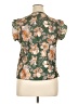 Unbranded 100% Polyester Floral Green Short Sleeve Blouse Size XL - photo 2