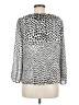 J.Crew 100% Polyester Hearts White Silver 3/4 Sleeve Blouse Size M - photo 2