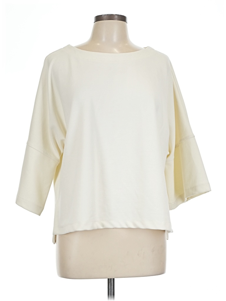 Pre-owned Max Studio 3/4 Sleeve Top Ivory Boatneck Tops