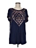 Venus 100% Viscose Blue Short Sleeve Blouse Size M - photo 1