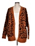 Blushing Heart Animal Print Orange Cardigan Size L - photo 1