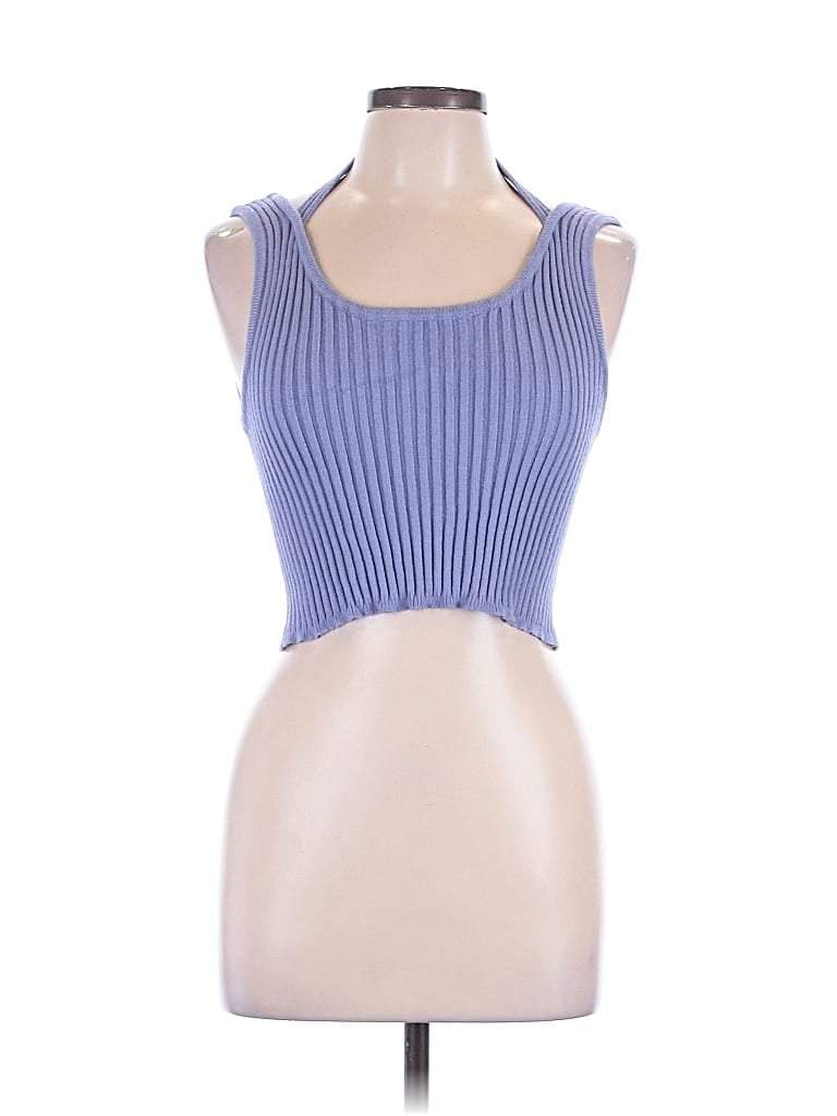 Pre-owned Double Zero Sleeveless Top Blue Strapless Neckline Tops