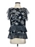 CAbi 100% Polyester Blue Short Sleeve Blouse Size S - photo 1