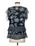 CAbi 100% Polyester Blue Short Sleeve Blouse Size S - photo 2