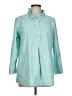 Appleseeds Teal 3/4 Sleeve Button-Down Shirt Size L - photo 1
