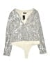 Express Metallic Silver Long Sleeve Top Size L - photo 1
