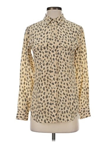 Equipment Long Sleeve Silk Top (view 1)
