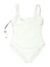 Stylest Solid Ivory One Piece Swimsuit Size M - photo 1