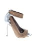 BCBGMAXAZRIA Color Block Silver Tan Heels Size EU 35 1/2 - photo 1