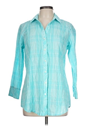 Foxcroft 3/4 Sleeve Button-Down Shirt (view 1)