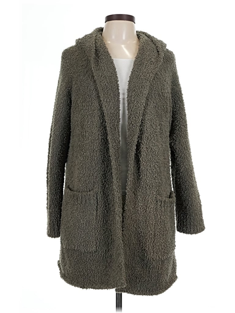 Pre-owned Barefoot Dreams Cardigan Sweater In Gray