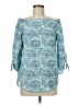 J. McLaughlin Blue 3/4 Sleeve Blouse Size M - photo 1