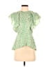 River Island 100% Polyester Green Short Sleeve Blouse Size 6 - photo 1