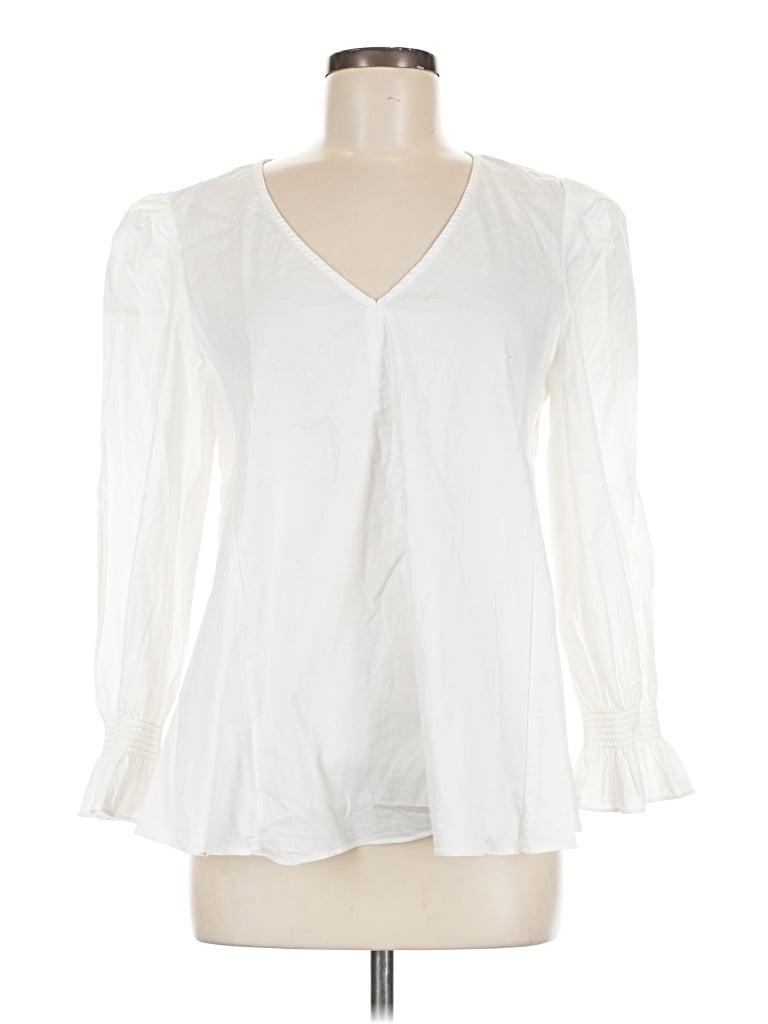 Pre-owned Pomander Place Long Sleeve Blouse In Ivory