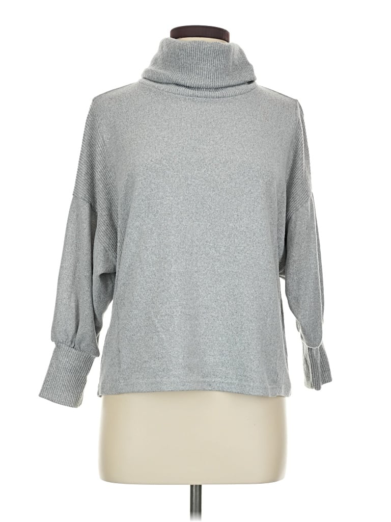 Pre-owned Cato Long Sleeve Top Gray Turtleneck Tops