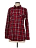 Active 100% Cotton Plaid Red Long Sleeve Button-Down Shirt Size M - photo 1