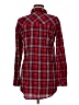 Active 100% Cotton Plaid Red Long Sleeve Button-Down Shirt Size M - photo 2