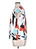 Unbranded Print Blue White Short Sleeve Blouse Size XL - photo 5