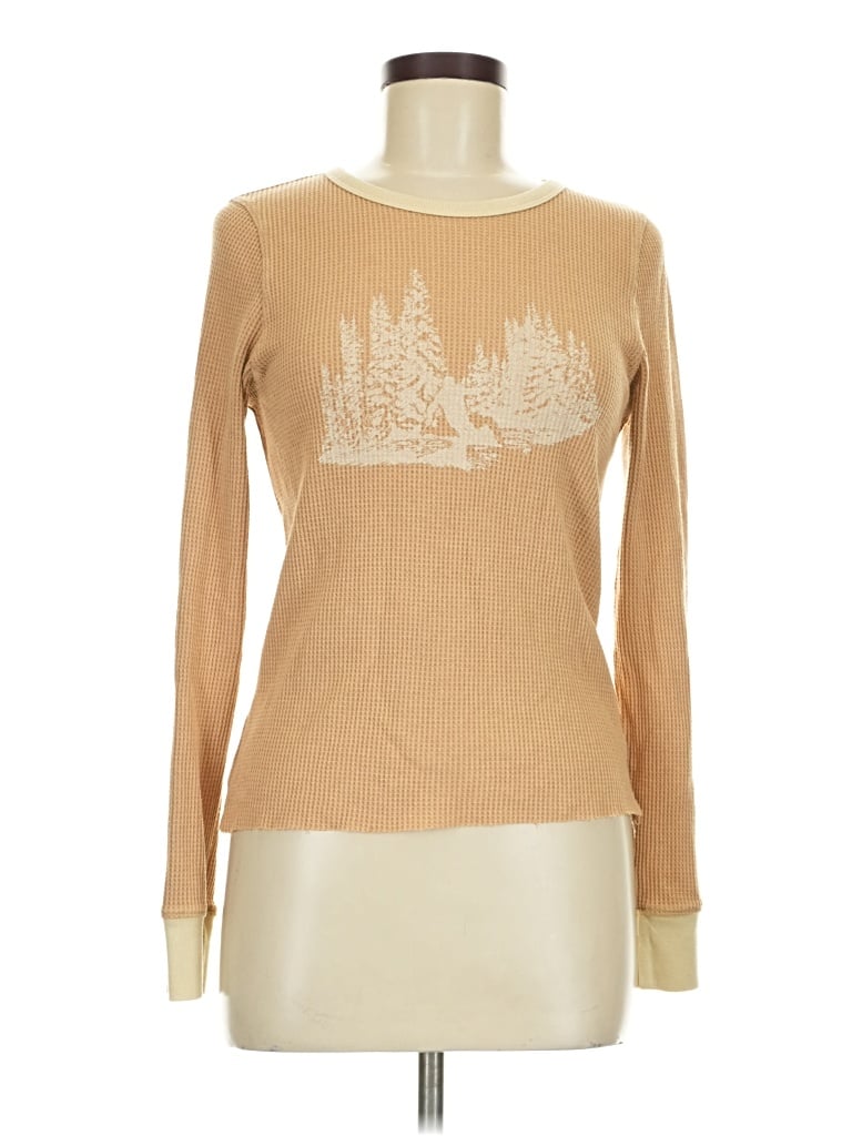 Pre-owned American Eagle Outfitters Long Sleeve T-shirt In Tan