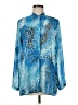 Draper's & Damon's 100% Polyester Animal Print Blue Long Sleeve Blouse Size M - photo 1
