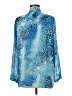 Draper's & Damon's 100% Polyester Animal Print Blue Long Sleeve Blouse Size M - photo 2