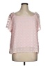 Mi ami 100% Polyester Pink Short Sleeve Blouse Size XL - photo 1