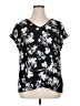 Worthington 100% Polyester Black Short Sleeve Blouse Size XL - photo 1