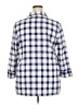 Van Heusen 100% Cotton Checkered-gingham Blue 3/4 Sleeve Button-Down Shirt Size XXL - photo 2