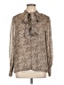 DR2 100% Polyester Animal Print Brown Long Sleeve Blouse Size L - photo 1